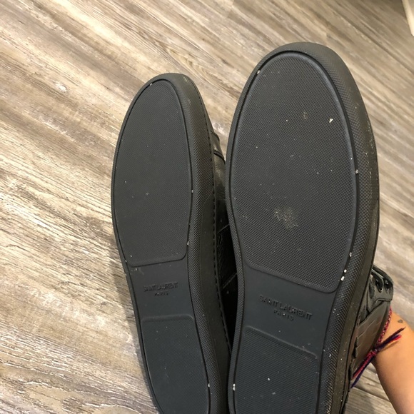 SAINT LAURENT BLACK FRINGE SNEAKER. SIZE 42.5 - Picture 6 of 8